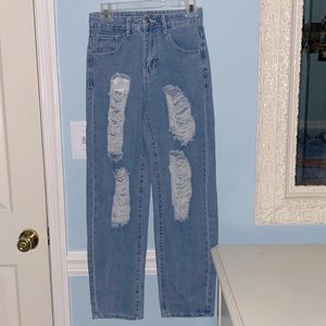 Shein high rise straight leg jeans